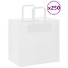 vidaXL Paper Bags 250 pcs with Handles White 26x17x25 cm