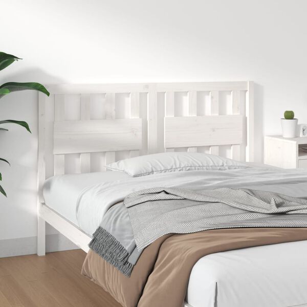 vidaXL Bed Headboard White 125.5x4x100 cm Solid Wood Pine