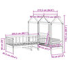 vidaXL Day Bed and Bench Set with Roof without Mattress 80x200 cm