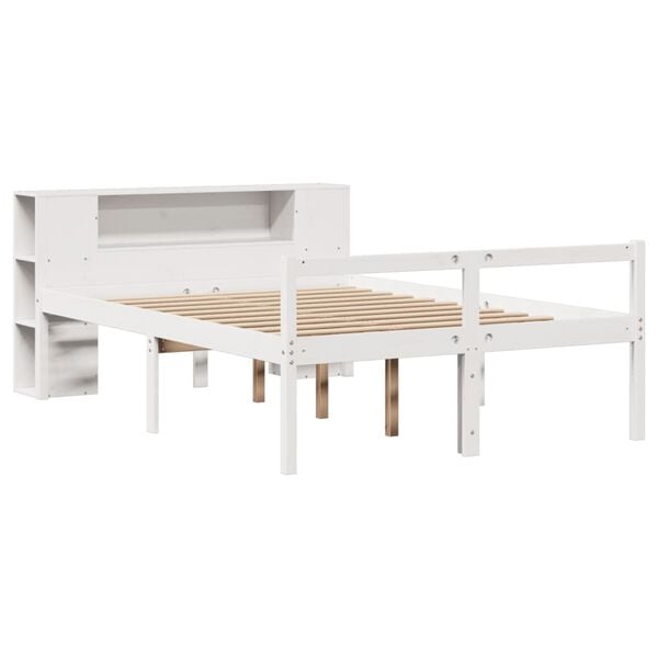 vidaXL Bookcase Bed without Mattress White 120x200 cm Solid Wood Pine