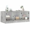 vidaXL Coffee Table with Glass Doors Concrete Grey 102x50x42 cm