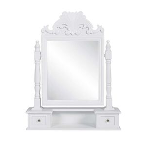 vidaXL Vanity Makeup Table with Rectangular Swing Mirror MDF
