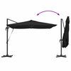 vidaXL Parasol Black 286 x 285 x 270 cm Aluminium
