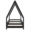 vidaXL Kids Bed Frame Black 80x200 cm Solid Wood Pine