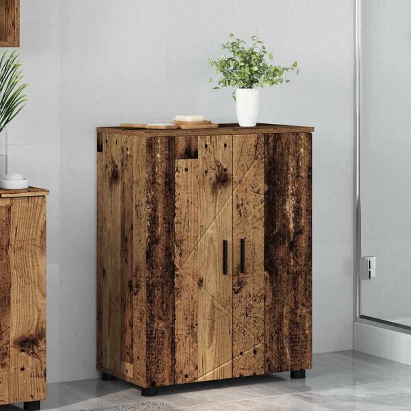 vidaXL Bathroom Cabinet with Storage Old Wood 60 x 35 x 80 cm