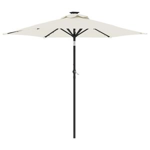 vidaXL Garden Parasol with LEDs and Steel Pole White 225x225x212cm