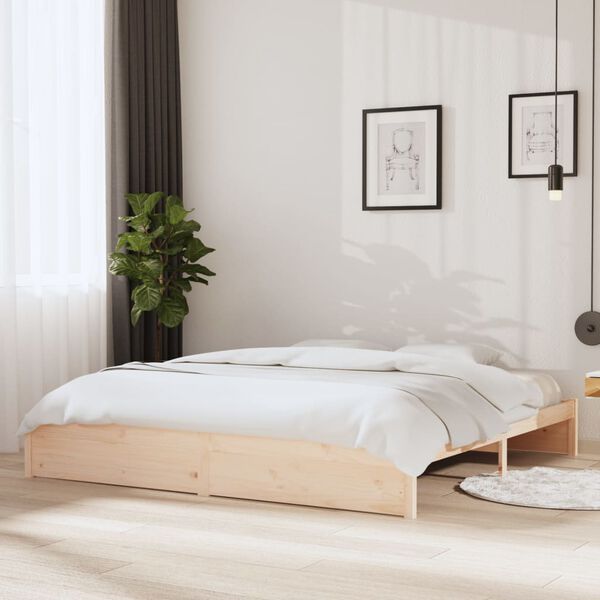 vidaXL Bed Frame without Mattress Solid Wood 200x200 cm