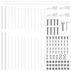 vidaXL Garden Fence 7 pcs White 170 x 165 cm Powder-Coated Steel