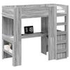 vidaXL Loft Bed Frame with Desk with Shelf Grey Sonoma 80 x 200 cm