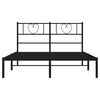 vidaXL Metal Bed Frame without Mattress with Headboard Black 140x190cm