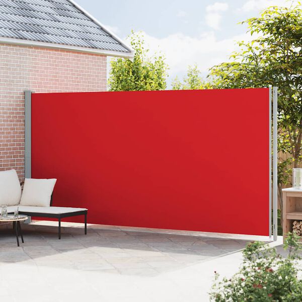 vidaXL Patio Retractable Side Awning 220x600 cm Red