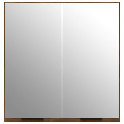 vidaXL Bathroom Mirror Cabinet Brown Oak 64x20x67 cm