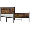 vidaXL Metal Bed Frame without Mattress Smoked Oak 100x190 cm