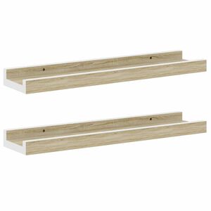vidaXL Wall Shelves 2 pcs White and Sonoma Oak 40x9x3 cm