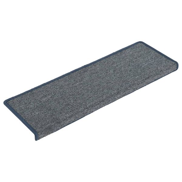 vidaXL Stair Mats 15 pcs 65x21x4 cm Light Grey and Blue Rectangular Edge