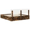vidaXL Bed Frame with Drawer Smoked Oak 200 x 200 cm Engineered Wood