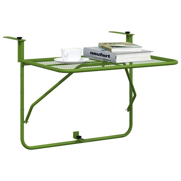 vidaXL Balcony Table Green 60x40 cm Steel