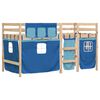 vidaXL Kids' Loft Bed with Curtains without Mattress Blue 90x190 cm Single
