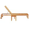 vidaXL Sun Lounger Reclining Brown 53 x 202 x 89cm Solid Acacia wood