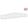 vidaXL Arched Gabion Baskets 7 pcs 400x50x40/60 cm Galvanised Iron
