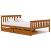vidaXL Bed Frame without Mattress Honey Brown Solid Wood 140x200 cm (283241+321987)