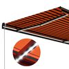 vidaXL Manual Retractable Awning with LED 300x250 cm Orange and Brown