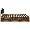 vidaXL Bed Frame with Drawer Smoked Oak 180 x 200 cm Engineer Wood