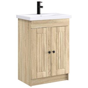 vidaXL Bathroom Furniture Set Sonoma Oak 56 x 37.5 x 81 cm