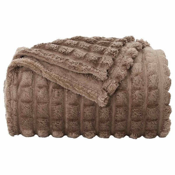 vidaXL Throw Blanket Camel 150 x 130 cm Fleece