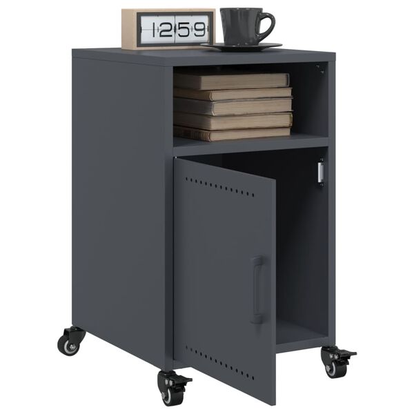vidaXL Bedside Cabinet Anthracite 36x39x59 cm Steel