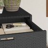 vidaXL Garden Storage Cabinet Black 55x55x111 cm Poly Rattan