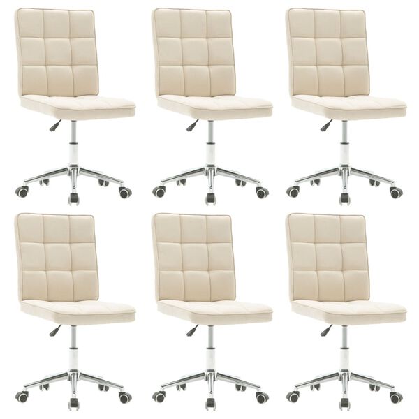vidaXL Dining Chairs 6 pcs Cream Fabric