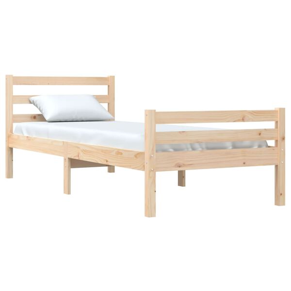 vidaXL Bed Frame without Mattress Solid Wood 90x200 cm