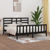 vidaXL Bed Frame without Mattress Black 180x200 cm Super King Solid Wood