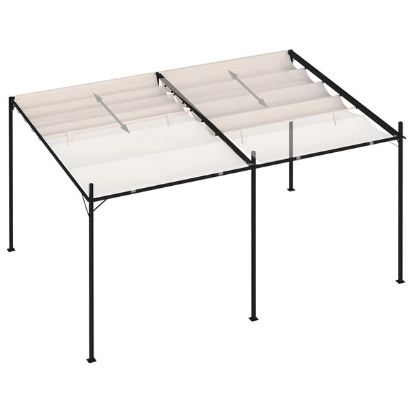 vidaXL Gazebo with Retractable Roof 400x300x233 cm Cream