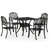 vidaXL 5 Piece Bistro Set Cast Aluminium Black