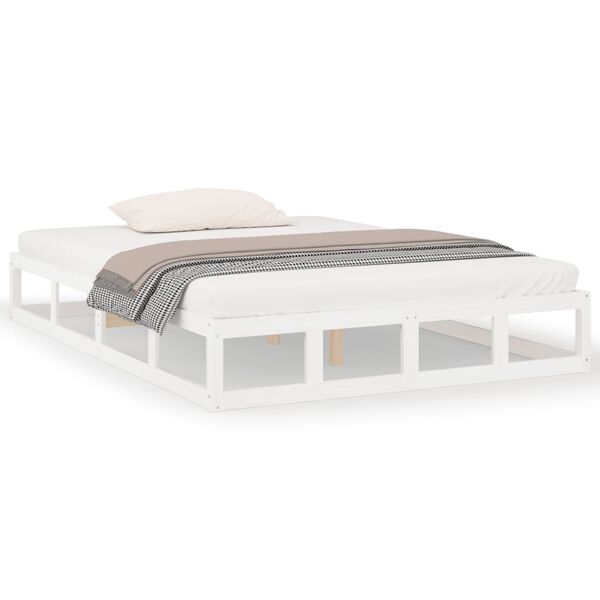 vidaXL Bed Frame without Mattress White 120x200 cm Solid Wood