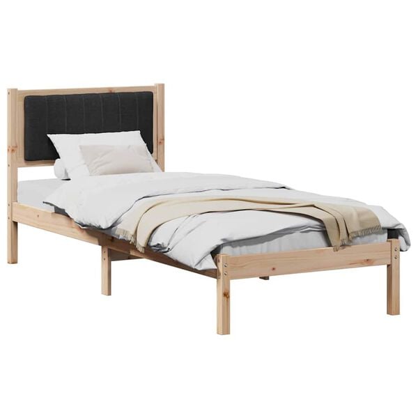 vidaXL Bed Frame with Upholstered Headboard Black 80 x 200 cm
