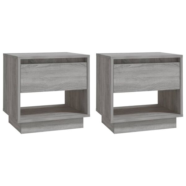 vidaXL Bedside Cabinets 2 pcs Grey Sonoma 45x34x44 cm Engineered Wood