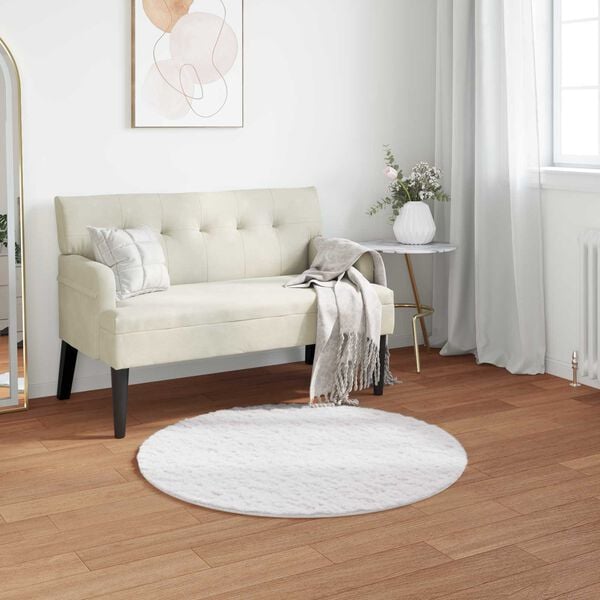 vidaXL Faux Rabbit Fur Rug Olite White &Oslash; 100 cm Polyester