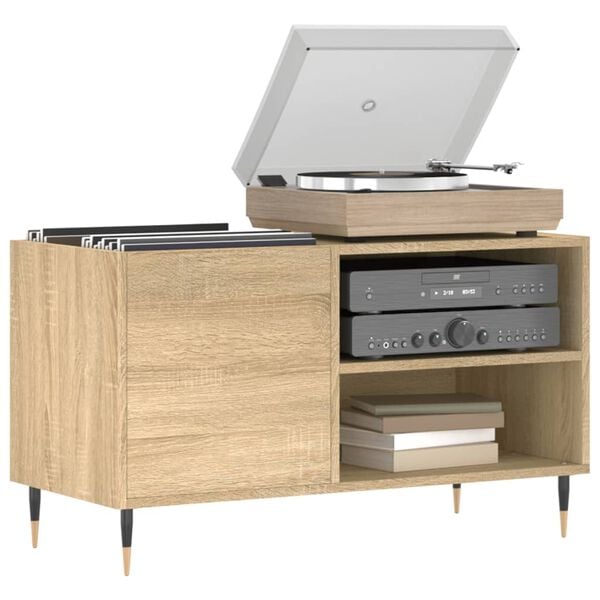 vidaXL Record Cabinet Sonoma Oak 85x38x48 cm Engineered Wood