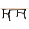 vidaXL Coffee Table Y-Frame 90x90x45.5 cm Solid Wood Pine and Steel