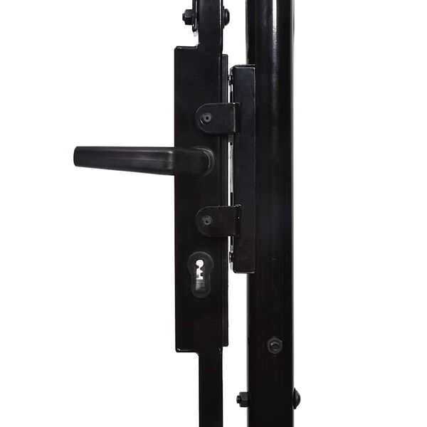 vidaXL Garden Gate Woerden Steel 1.75x4 m Black