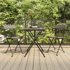 vidaXL 3 Piece Folding Bistro Set Grey Poly Rattan