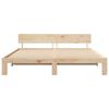 vidaXL Bed Frame with Headboard Natural 200 x 200 cm Solid Pine Wood