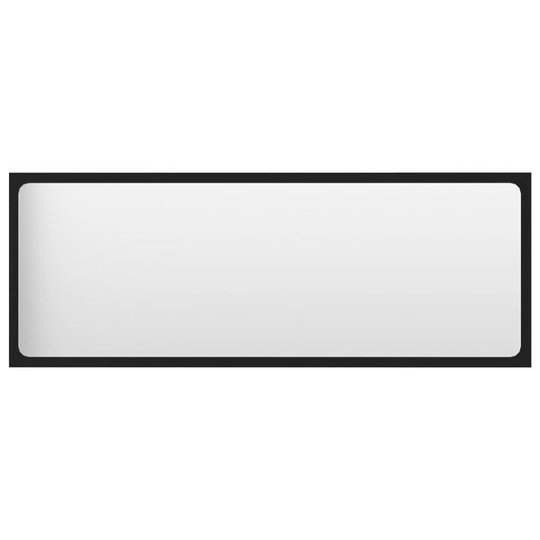 vidaXL Bathroom Mirror Black 100x1.5x37 cm Engineered Wood