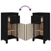 vidaXL Sideboards 2 pcs Black 40x35x80 cm Solid Wood Pine