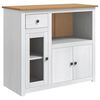 VidaXL Microwave Sideboard PANAMA White and Honey Wax Solid-Pine