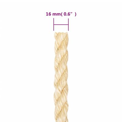 vidaXL Rope 100% Sisal 16 mm 25 m