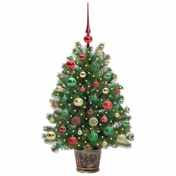 vidaXL Artificial Christmas Tree with 150 LEDs Green 95 cm PE and PVC